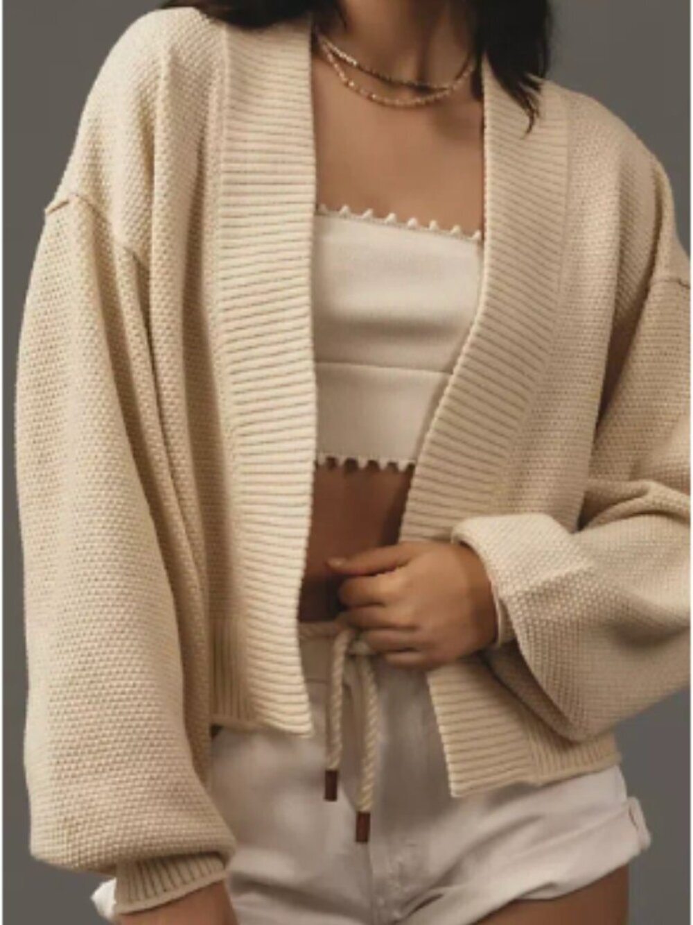 Anthropologie Maeve Livvy Waffle Knit Cardigan